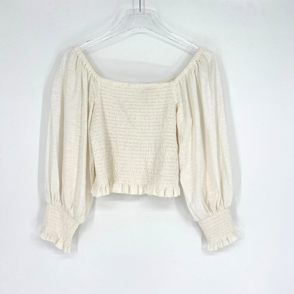Pilcro Top Womens S Milk Maid‎ Peasant Cottage Off Shoulder Anthropologie - Picture 2 of 7